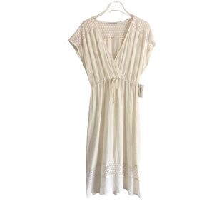 Fortune Swimwear Prim Paneled Crochet Midi Dress Ivory